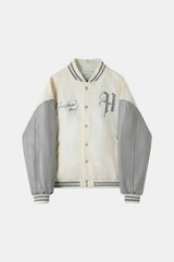 Beige varsity jacket