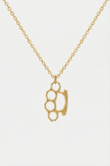 Brass knuckle necklace
