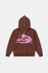 Brown full zip hoodie