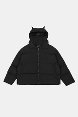 Down jacket with horn