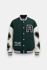 Green varsity jacket