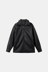 Leather streetwear jacket