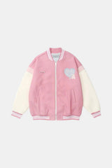 Pink varsity jacket