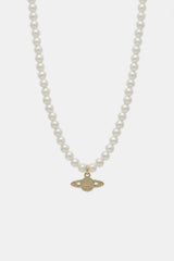 Planet & pearl necklace