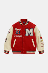 Red varsity jacket