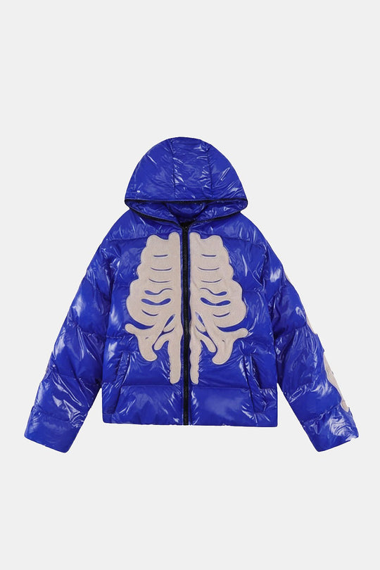 Y2K Skeleton down jacket in blue by Y2K Crew