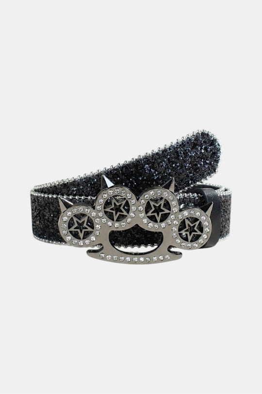 Y2K brass knuckles belt in black by Y2K Crew