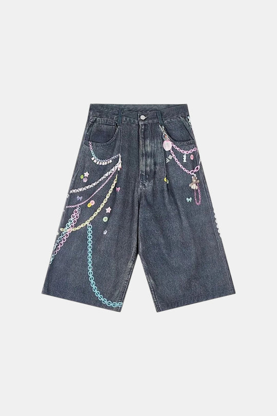 Y2K chain jorts by Y2K Crew