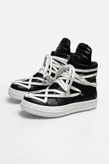 Chunky lace high-top shoes