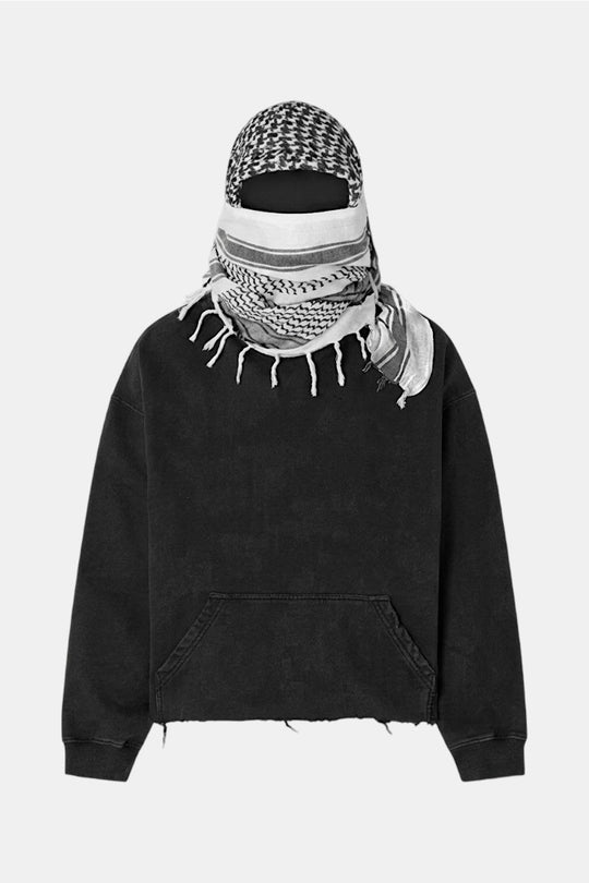 Y2K keffiyeh hoodie in black by Y2K Crew