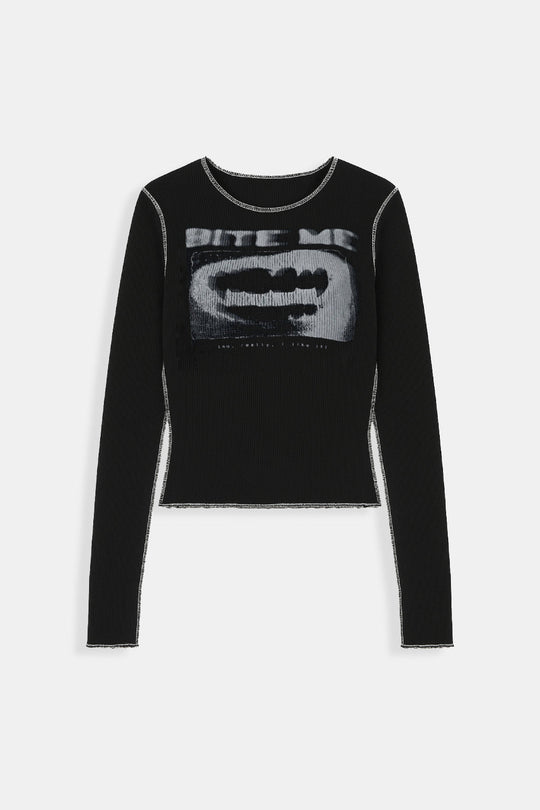 Y2K long sleeve top in black by Y2K Crew
