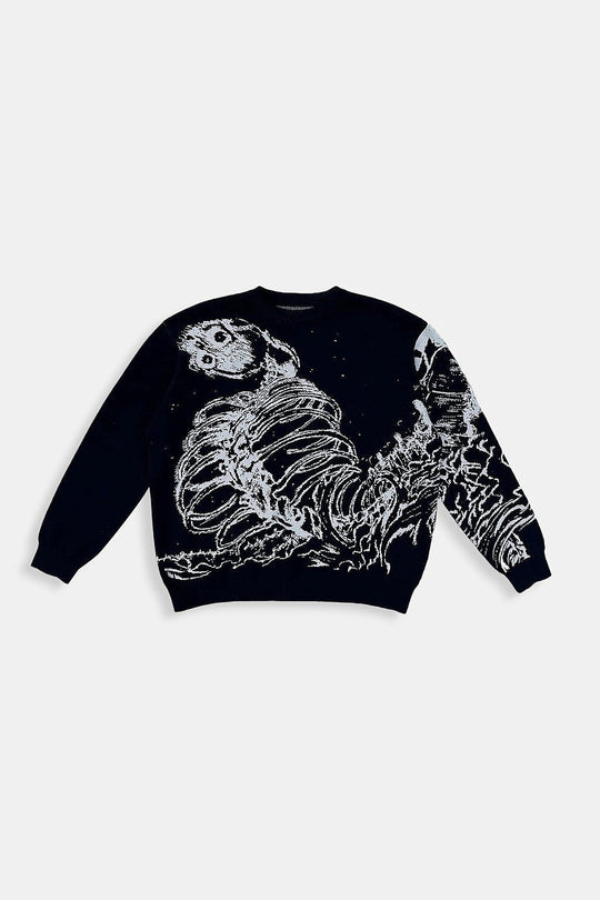 Y2K skeleton sweater in black by Y2K Crew