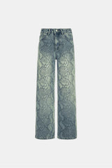 Snake print jeans